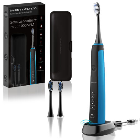 Tristan Auron Schallzahnbürste Sonicmaster mit 2 Bürstenköpfe (Blau)