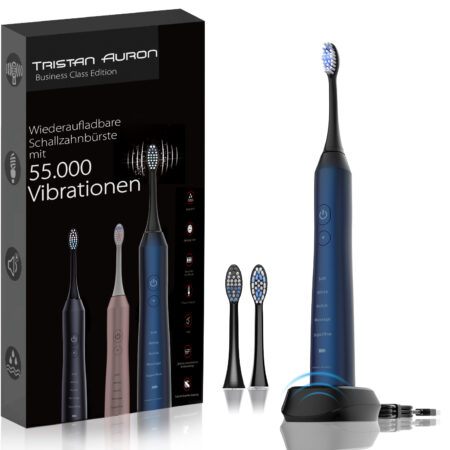 Tristan Auron Schallzahnbürste Business Class mit 2 Aufsätze (blau)
